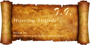 Thirring Ildikó névjegykártya